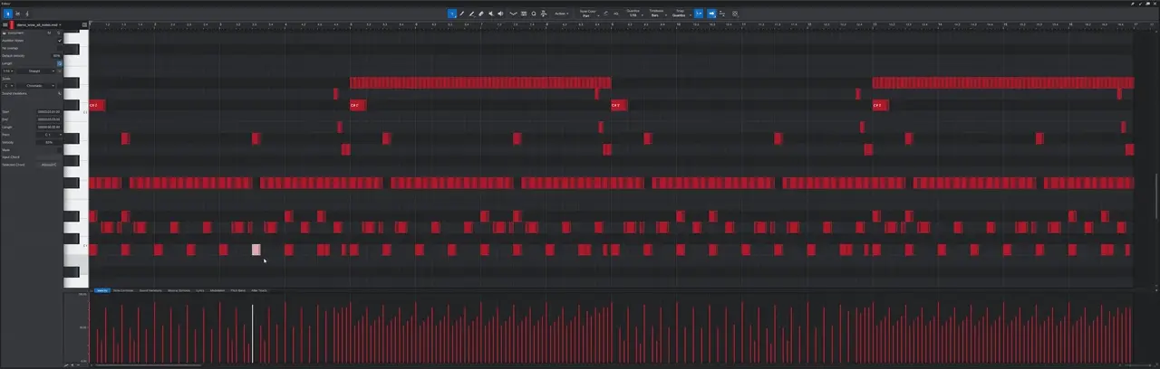 Select Equal Subpositions selecting notes across a MIDI part